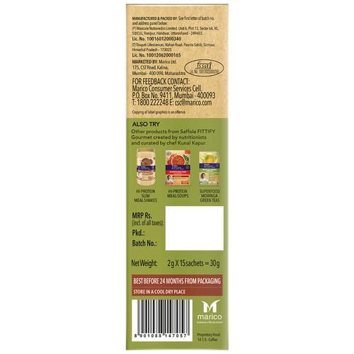 Saffola FITTIFY Gourmet Classic Strong Green Coffee Instant Beverage Mix, 15 Sachets Box-3.webp